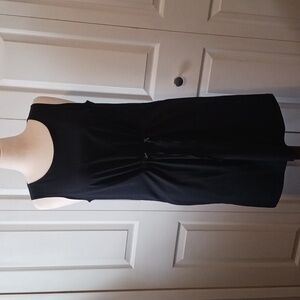 J. Jill Fit Black Adjustable Toggle Waist Sleeveless Dress Size M Crew‎ Neck